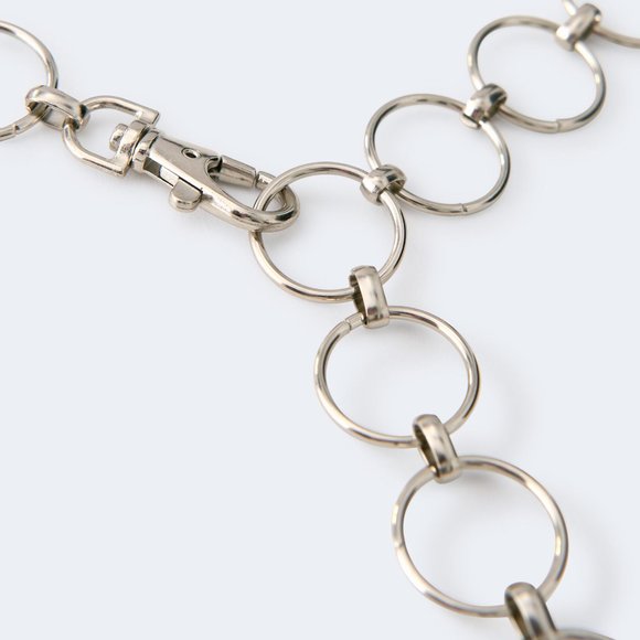 Urban Outfitters Metal Chain Belt Silver One Size NWT 38.50 S/M M/L - Picture 2 of 5